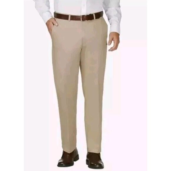 Haggar Work to Weekend Khaki Pants Men 42x30 Relaxed Max Comfort ‎ Waist NO IRON - Picture 1 of 5